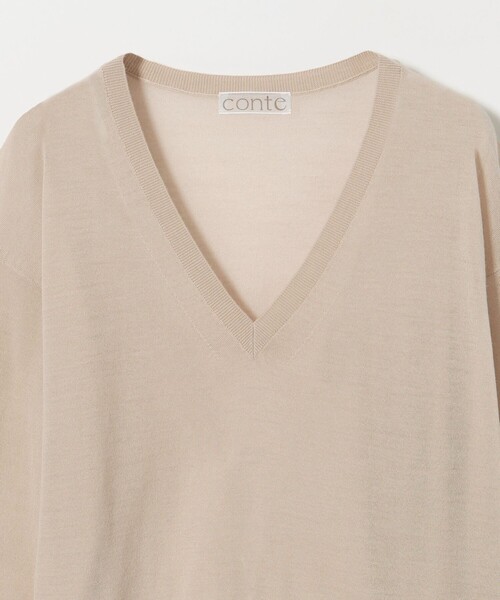 conte ニット セーター 「conte」シアー Vネックニット レディース