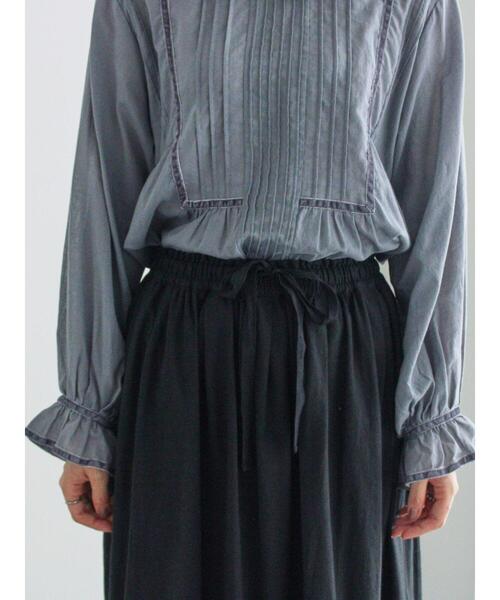 スカート 裾フラワー柄フリル刺繍スカート 裾刺繍 スカート