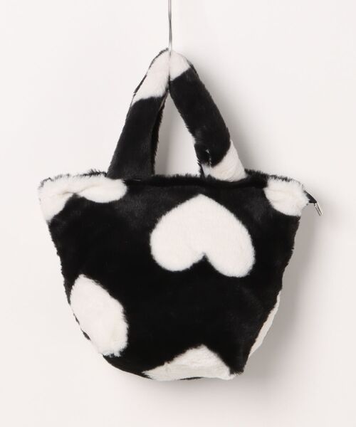 VIBGYOR トートバッグ Liaa/ ハート柄ファー バッグ A18140 レディース