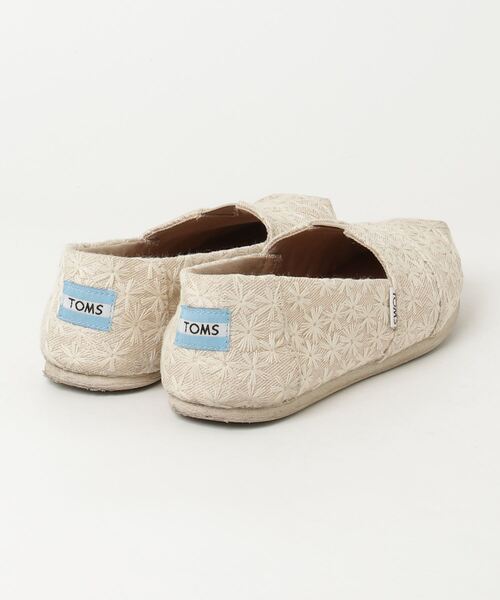 「TOMS」 花柄スリッポン 24cm ベージュ レディース_画像2