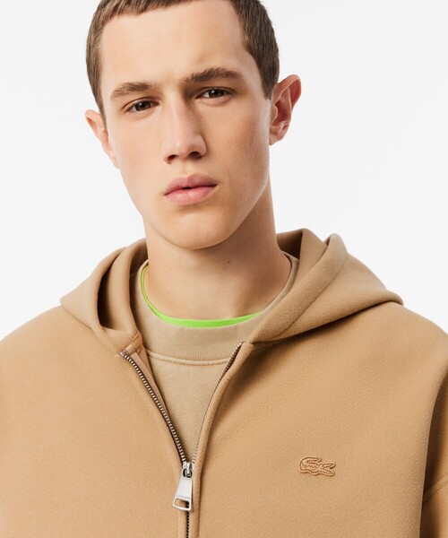 ラコステ 公式 ベージュ ブルゾン フード ジップアップ アウター
