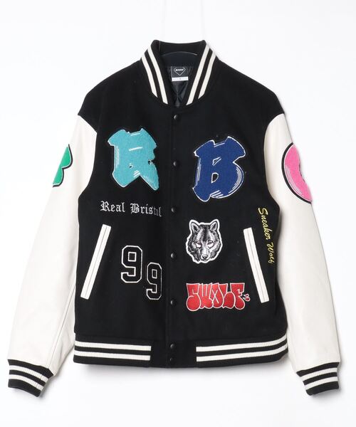 エフシーレアルブリストル スタジャン Sサイズ 黒/白 F.C.Real Bristol（エフシーレアルブリストル） 「F.C.R.B.」 刺繍