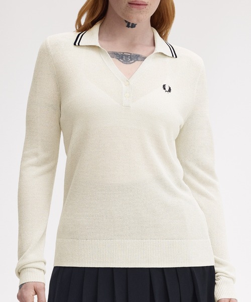 フレッドペリー　ニットポロシャツ　KNIT POLO SHIRT Textured Knitted Polo Shirt(8 102：BLACK): | FRED PERRY JAPAN