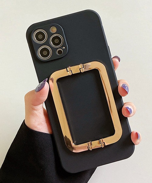 c.u.l スマホケース ゴールドスタンド付き マット iPhoneカバー