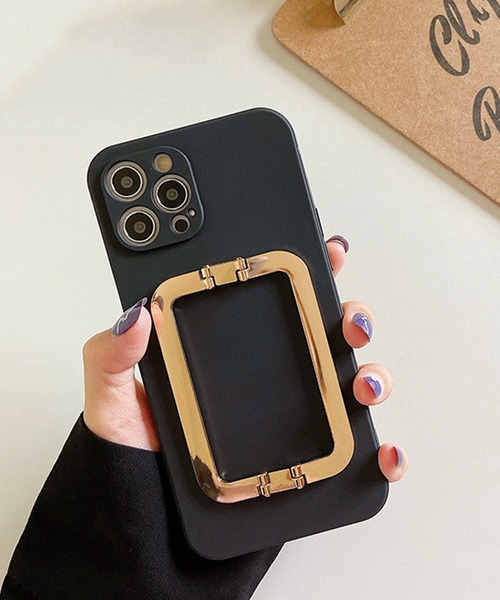 c.u.l スマホケース ゴールドスタンド付き マット iPhoneカバー