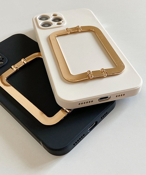 c.u.l スマホケース ゴールドスタンド付き マット iPhoneカバー