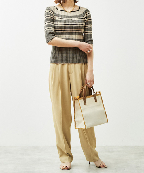 「martinique」 半袖ニット FREE ブラック レディース_画像3