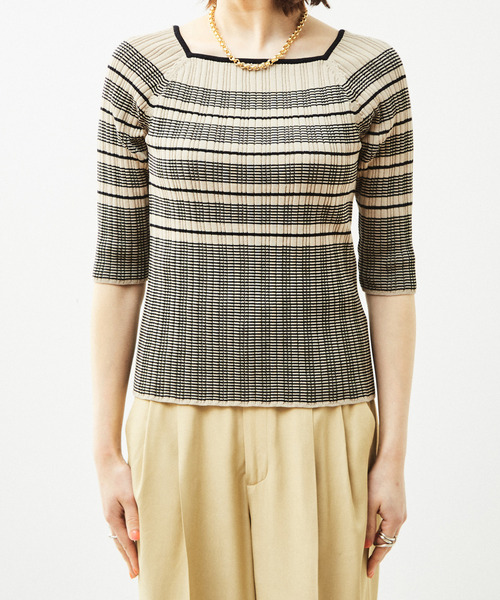 「martinique」 半袖ニット FREE ブラック レディース_画像4