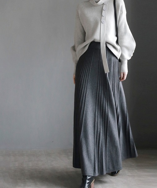 スカート プリーツニットロングスカート : ZOZOTOWN Yahoo!店 - 通販