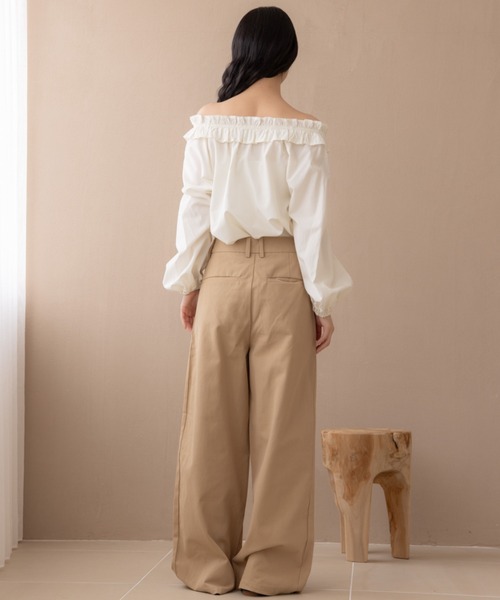 REMOON パンツ ツイル2タックワイドパンツ レディース : ZOZOTOWN