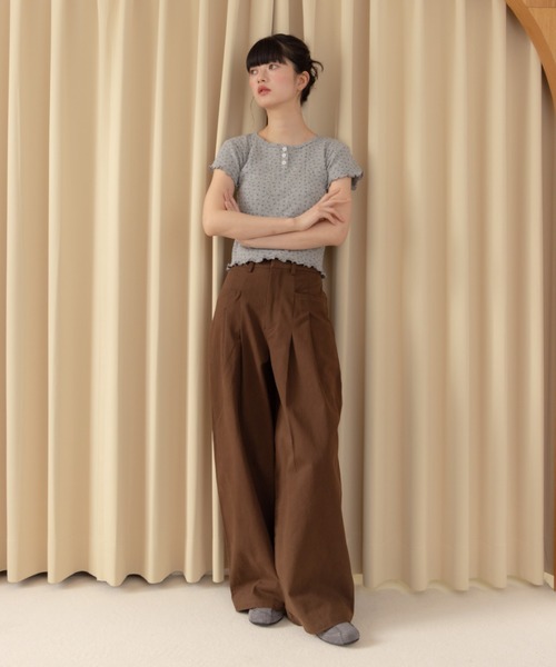 REMOON ワイドパンツ パンツ ツイル2タックワイドパンツ レディース
