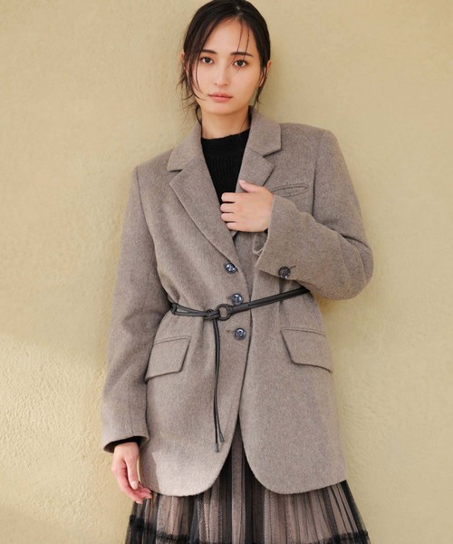 NOELA（ノエラ） コート アウター ベルトセットウール混ジャコット