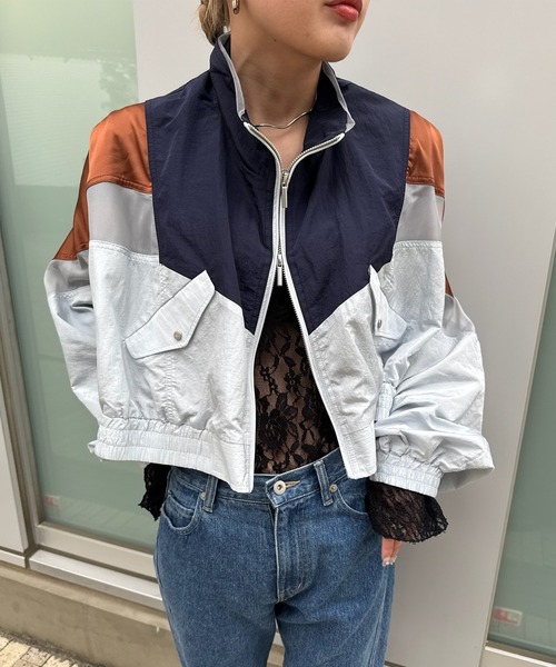 ジャケット・ブルゾン Nylon and Twill Docking Flight Jacket 01 YACA（ヤーカ） ブルゾン アウター Flight Nylon Jacket/フライト