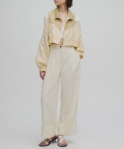 AMERI DEFORM DOCKING NYLON JACKETアイボリーM DEFORM DOCKING NYLON JACKET