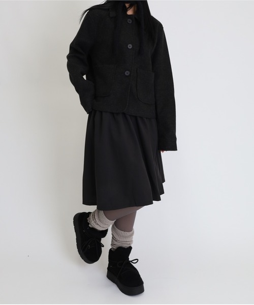 ブーツ 「もふもふボア」厚底ムートンタッチショートブーツ レディース