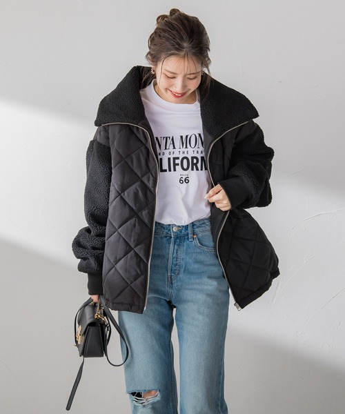 「VICKY」 キルティングブルゾン M ブラック レディース_画像3