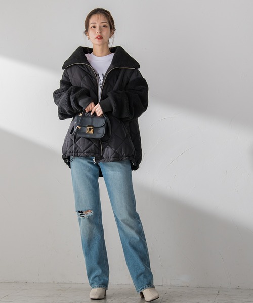 「VICKY」 キルティングブルゾン M ブラック レディース_画像6