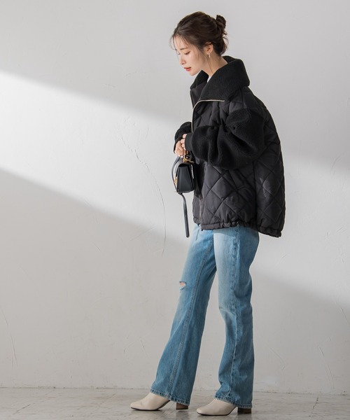 「VICKY」 キルティングブルゾン M ブラック レディース_画像7