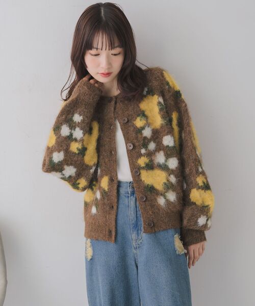 RETROGIRL（レトロガール） カーディガン 花柄起毛NTカーデ レディース