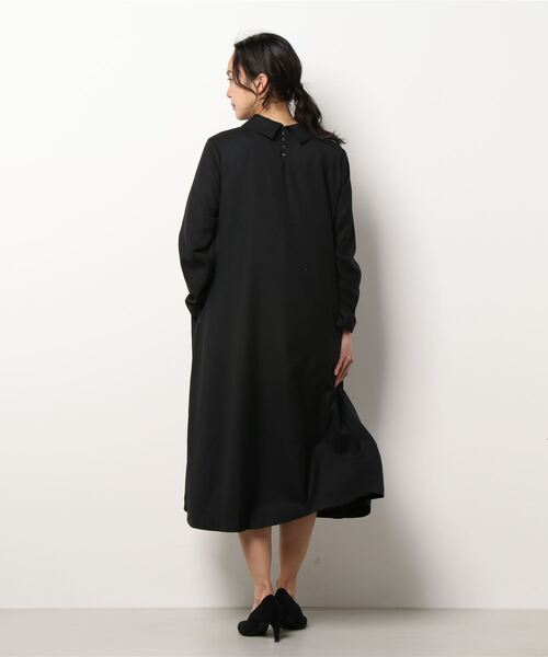 「conges payes ADIEU TRISTESSE」 長袖ワンピース 38 ネイビー レディース_画像2
