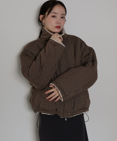 ブルーレーベル ブルゾン ジャンパー チェック ベージュ　アウター　2way ブルーレーベル ブルゾン ジャンパー チェック ベージュ アウター 2way