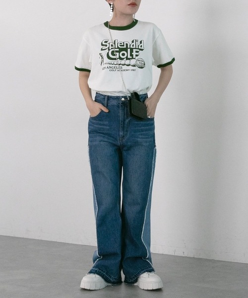 「GOOD ROCK SPEED」 半袖Tシャツ FREE グリーン レディース_画像6