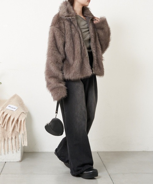 「RAY CASSIN」 ブルゾン FREE グレイッシュベージュ レディース_画像8