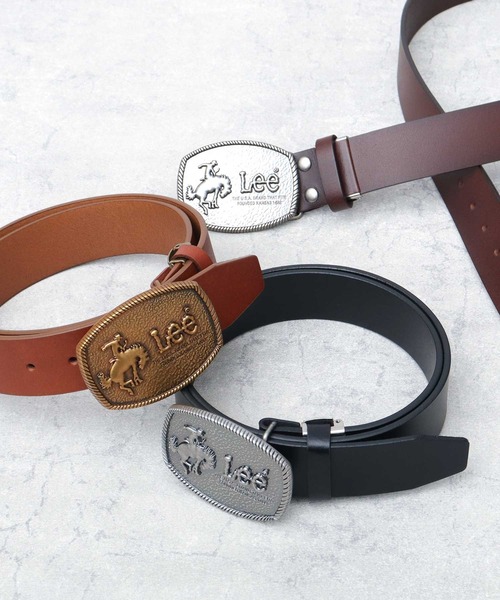 Lee（リー） ベルト 本革 トップ式バックル レザーベルト 跳ね馬