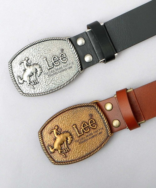 Lee（リー） ベルト 本革 トップ式バックル レザーベルト 跳ね馬