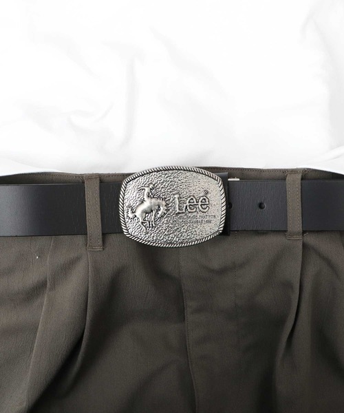 Lee（リー） ベルト 本革 トップ式バックル レザーベルト 跳ね馬