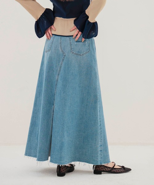 新品未使用　ヤヌーク デニムスカート　yanuk S ロングスカート YANUK（ヤヌーク） デニムスカート フレアロングスカート : ZOZOTOWN