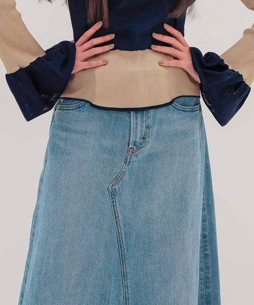 YANUK（ヤヌーク） デニムスカート YANUK / Flare Long Skirt(フレア