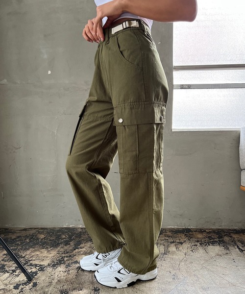 「ROGER AND RAW」 カーゴパンツ MEDIUM カーキ レディース_画像3