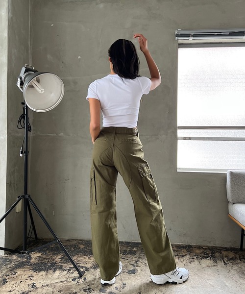 「ROGER AND RAW」 カーゴパンツ MEDIUM カーキ レディース_画像6