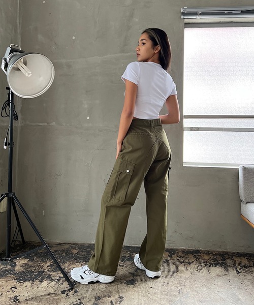「ROGER AND RAW」 カーゴパンツ MEDIUM カーキ レディース_画像7