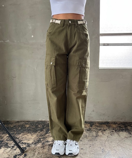 「ROGER AND RAW」 カーゴパンツ MEDIUM カーキ レディース_画像9