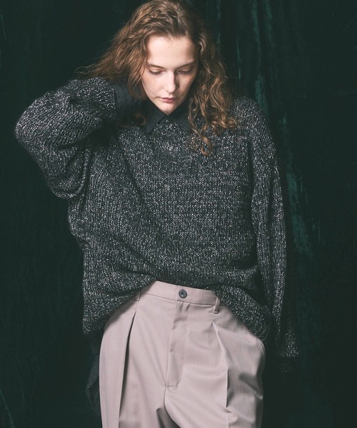 メゾンスペシャル MAISON SPECIAL 長袖ニット モヘアニット メンズ 2 MAISON SPECIAL（メゾンスペシャル） 長袖ニット 2 シルバー メンズ