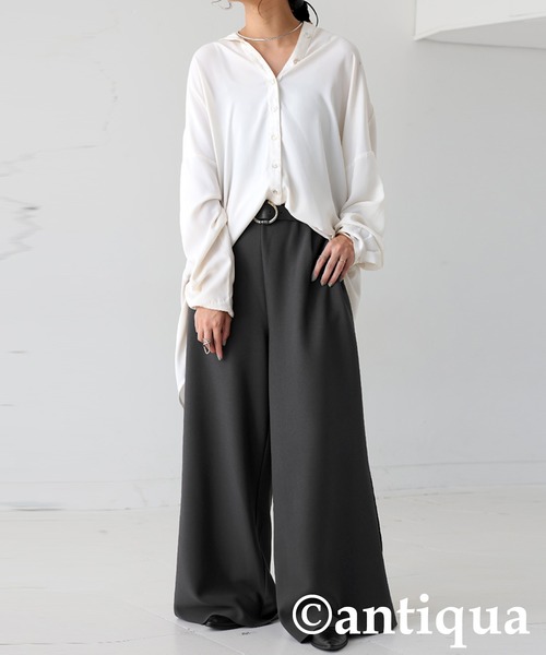 「antiqua」 イージーパンツ ONESIZE グレー レディース_画像7