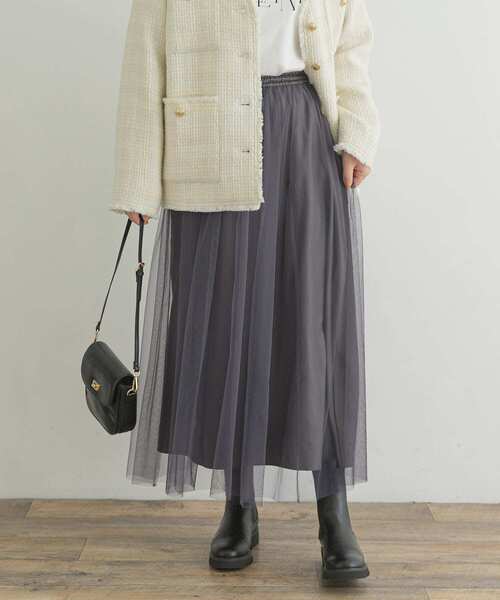 「F by ROSSO」 フレアスカート 36 ブラウン レディース_画像2