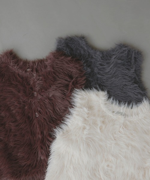 「LIAN」 ニットベスト FREE チャコールグレー レディース_画像2