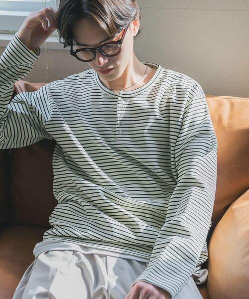 SENSE OF PLACE by URBAN RESEARCH ヘンリーネック tシャツ ボーダー