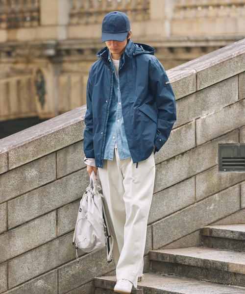 【AIGLE】エーグル ネイビージャケット 春アウター レイン対応 GORE－TEX 防風 防水 透湿 2レイヤージャケット RP フード