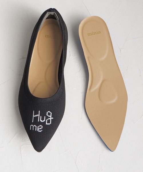「minia」 フラットパンプス 24.0cm ブラック レディース_画像3