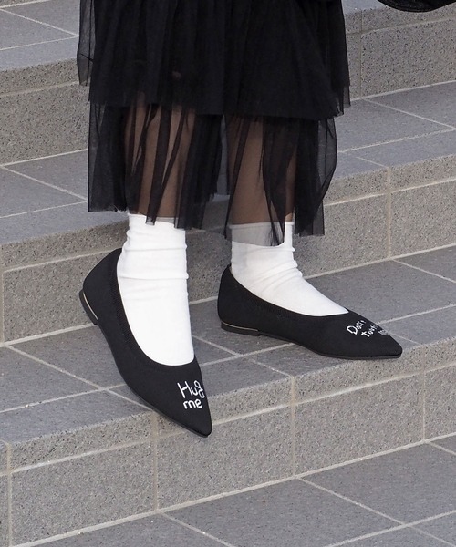 「minia」 フラットパンプス 24.0cm ブラック レディース_画像9