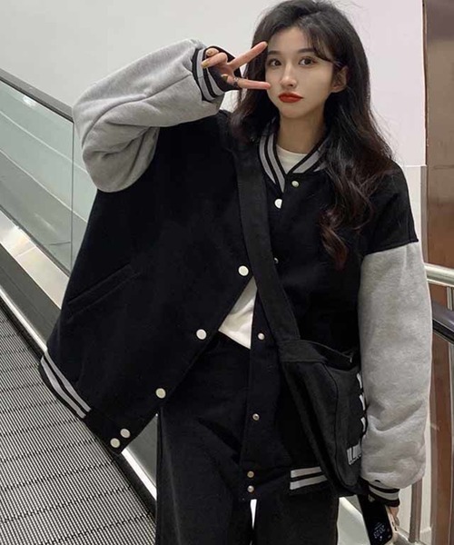 「GLAMOROUS JANE」 スタジャン FREE ブラック レディース_画像3