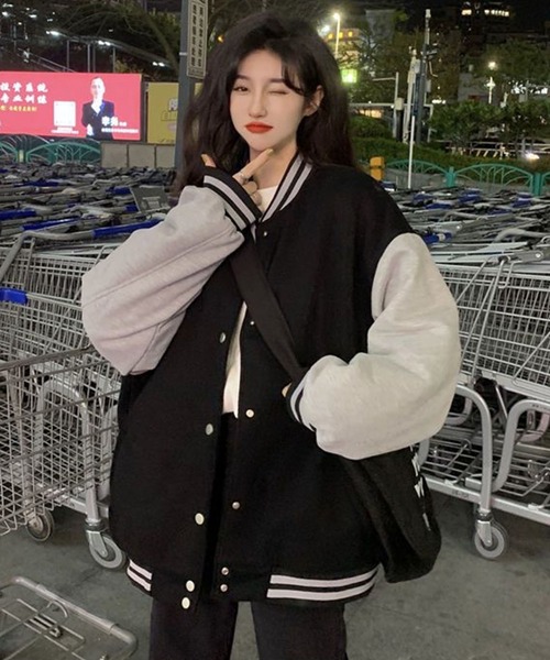 「GLAMOROUS JANE」 スタジャン FREE ブラック レディース_画像7