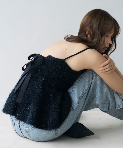 「FRAY I.D」 キャミソールニット ONE SIZE ブラック レディースの画像
