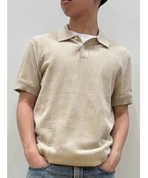 GAP（ギャップ） ポロシャツ クロシェ ニットポロシャツ メンズ
