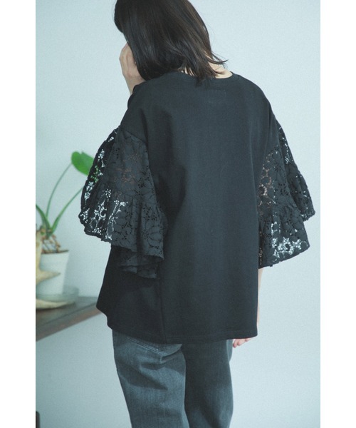 「OKIRAKU」 半袖カットソー ONE SIZE ブラック レディース_画像4
