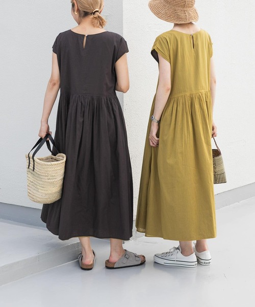 「URBAN RESEARCH DOORS」 半袖ワンピース MEDIUM ネイビー レディース_画像4